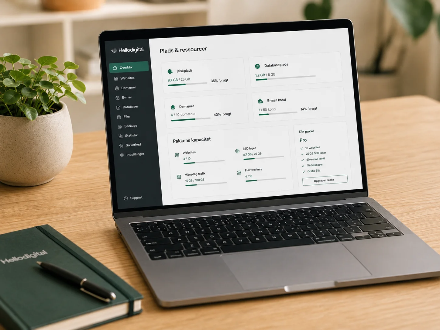 Hellodigital hostingplads og ressourcer