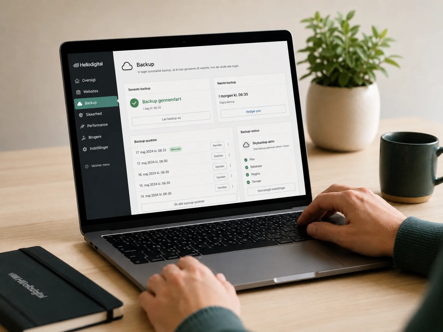 Serviceaftale hellodigital wordpress backup