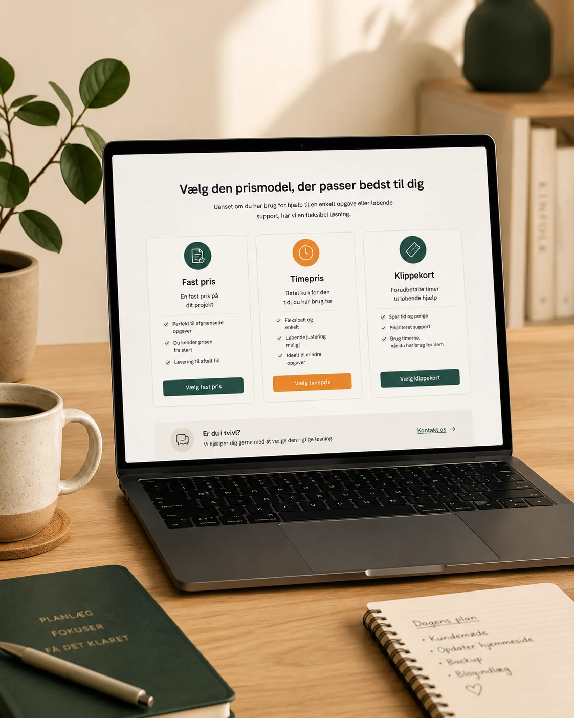 Fast pris, timepris og klippekort som fleksible prismodeller hos Hellodigital