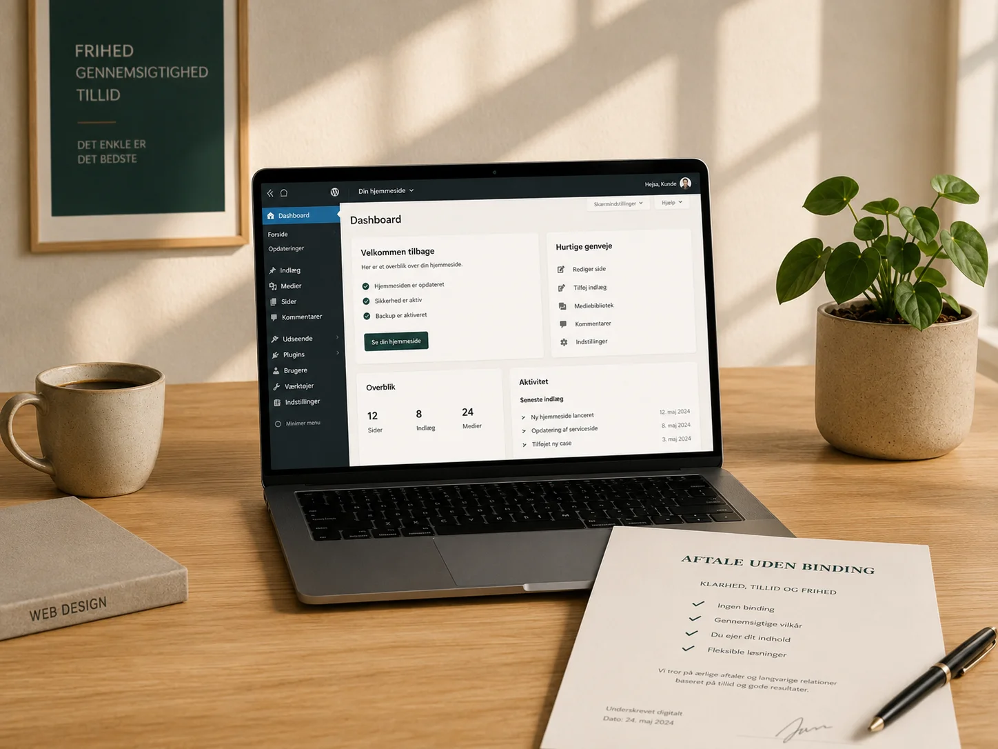 Webdesign, WordPress-hjælp og digitale aftaler uden bindinger hos Hellodigital