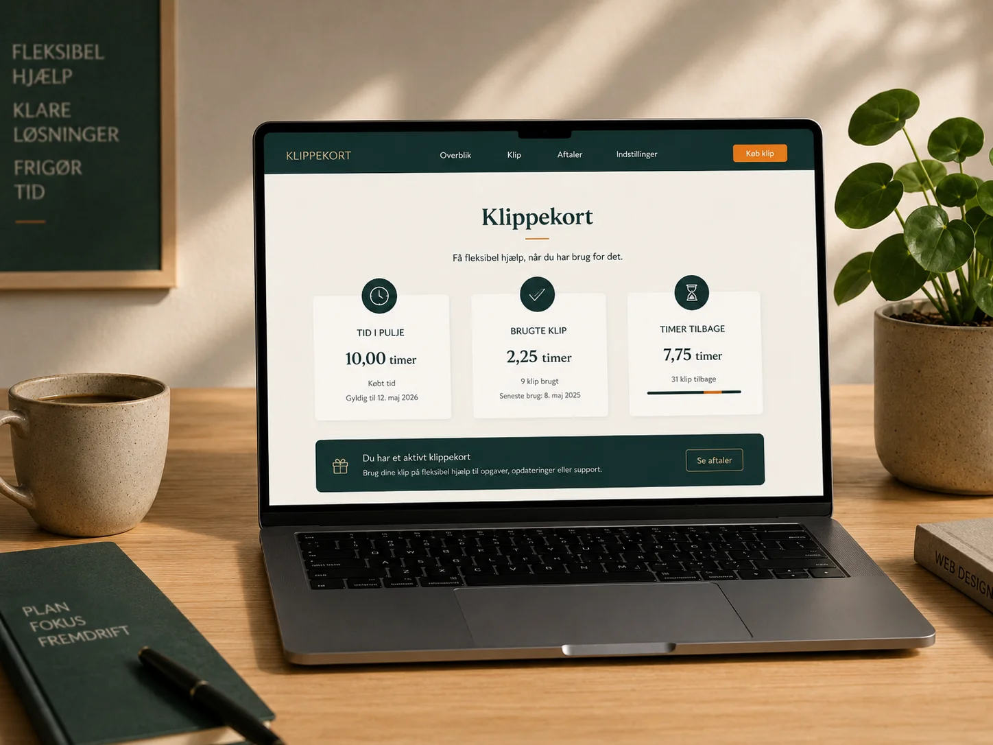 Klippekort til WordPress, hjemmeside, webshop og løbende hjælp hos Hellodigital