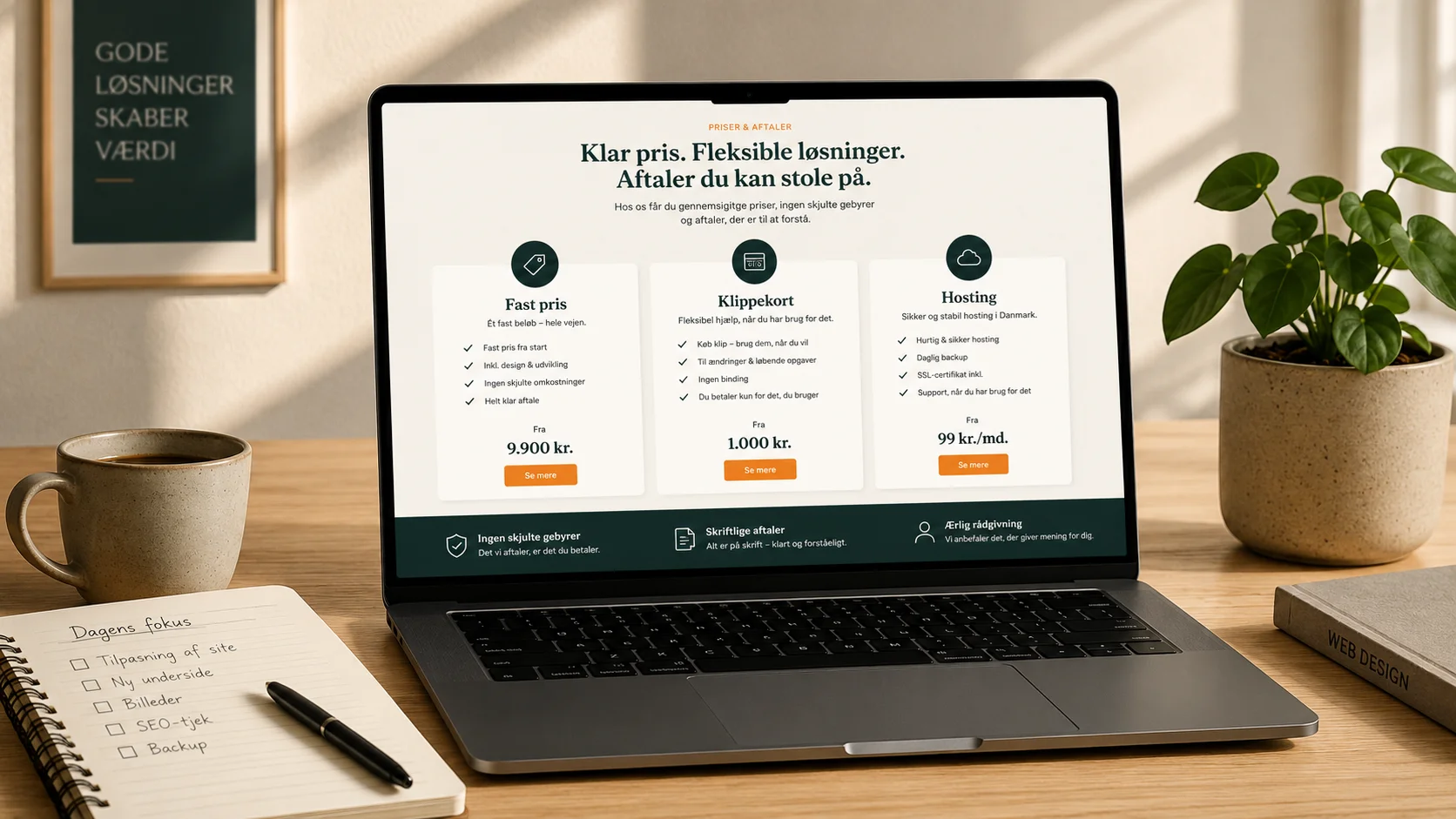 Priser og klippekort til WordPress, hjemmeside, webshop og hosting hos Hellodigital